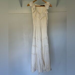 Ralph Lauren cream ruffle eyelet maxi dress